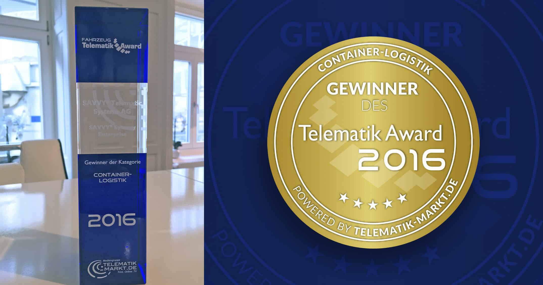 SAVVY® Telematic gewinnt Telematik Award 2016 in der Container Logistik