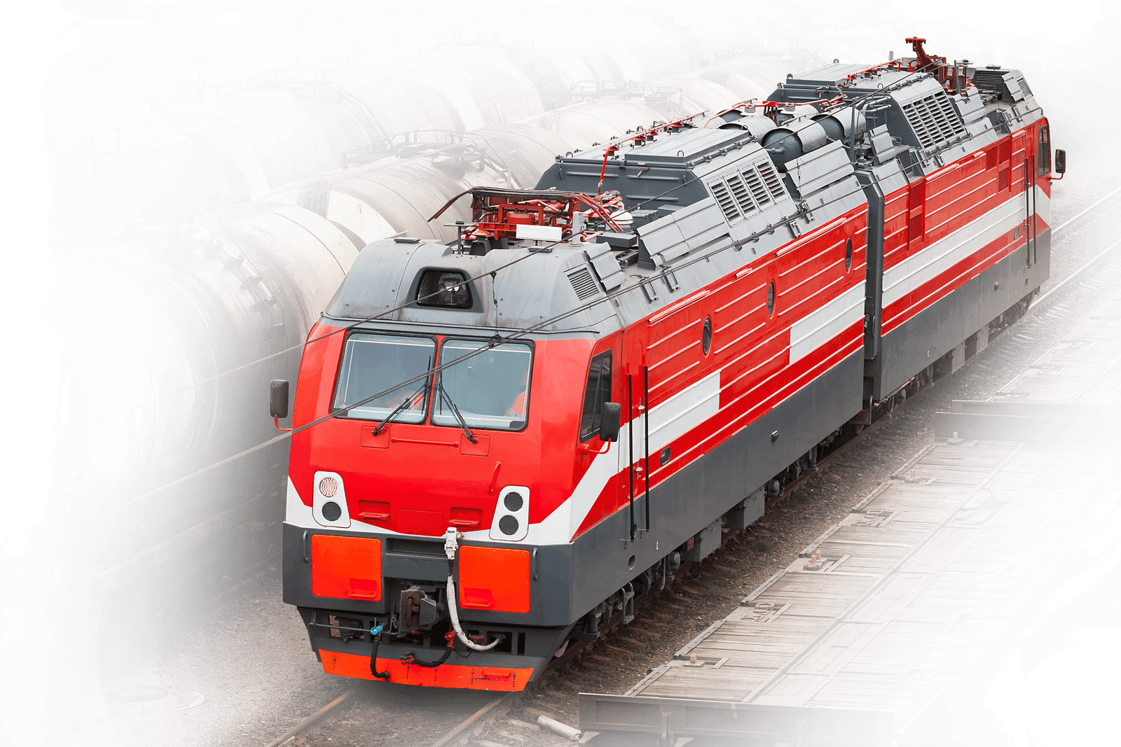 Lokomotive mit zwei Sektionen
